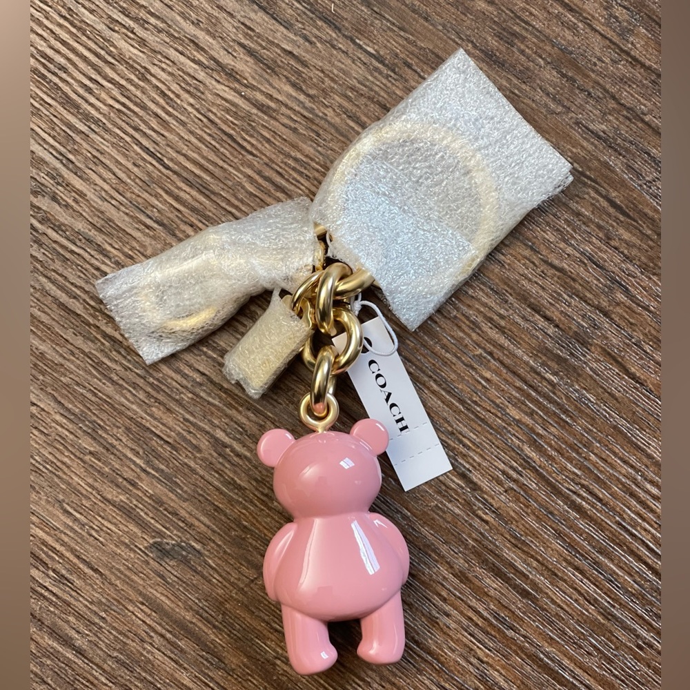 NWT Coach Pink Bear Bag Charm Keychain CP890 - Picture 6 of 10